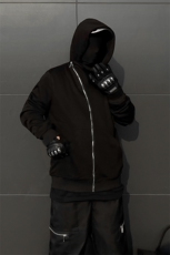B221美式ins高街暗黑拉链宽松开衫卫衣连帽外套SY2314-P80控108，男装卫衣，电商B221