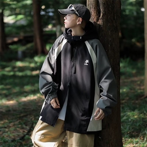 防水冲锋衣男女秋装新款撞色运动棒球服宽松休闲外套潮防风JK651