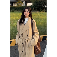 双排扣长款风衣男女同款2025高级感通勤外套FY3655-特P88加棉P108，男装风衣，电商B295