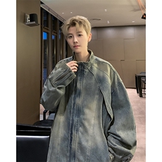 CL9061-P78扎染渐变牛仔衬衫男春秋季潮牌水洗宽松衬衣休闲外套，男装衬衫，电商C233