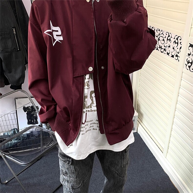 美式机能棒球服外套飞行员夹克潮牌高级感上衣JK87特P49,男装夹克,星座908-1