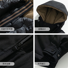 新标90白鸭绒新款羽绒服连帽休闲情侣羽绒A068-DWYRY11-TP210，男装羽绒服，电商A068