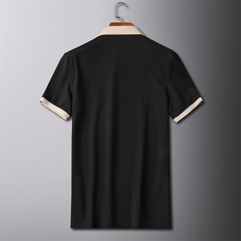 抖音高级感U字刺绣夏季短袖T恤翻领Polo衫半袖D342-T066特P40,男装T恤,电商D342