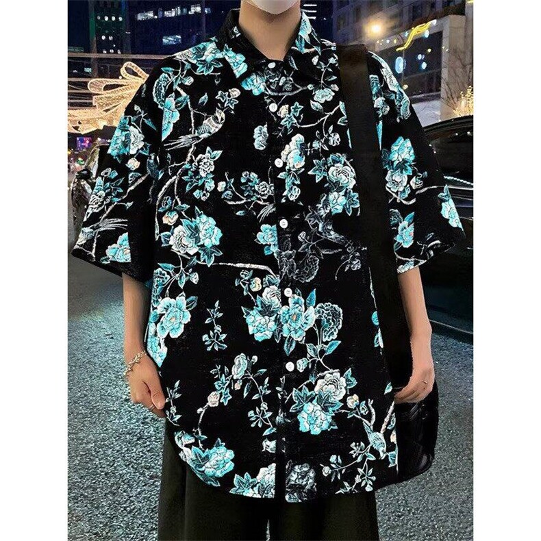 衬衫短袖宽松印花宽松韩版潮流2026夏季ins新款外套CY1079-P27图片