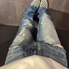 夏季新款美式vibe复古水洗牛仔裤男直筒显瘦cleanfit长裤N404，男装牛仔裤，星座1116A（原606A-3）
