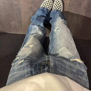夏季新款美式vibe复古水洗牛仔裤男直筒显瘦cleanfit长裤 N404图片