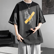 ！2025夏季新款男士纯棉短袖T恤衫印花半袖T2448特P19控38，男装T恤，电商B220