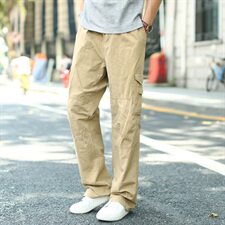 2021春装新款男士多口袋纯棉工装长裤大码可穿到280斤1316款P70，男装休闲裤，星座802