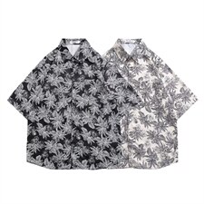 白底平铺短袖衬衫春款男港风潮流C0191P26，男装衬衫，星座1116-2