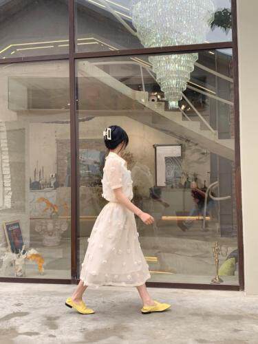 花朵套装，女装职业装，HE