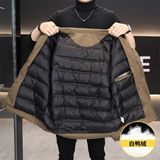 羽绒服男新标50白鸭绒夹克外套休闲时尚立领男士上衣Y3076-P140，男装夹克，星座310B-3