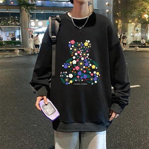 S6206-P28加绒款-P33秋季圆领卫衣男大码韩版宽松长袖外套