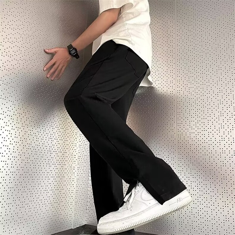 男春季休闲时尚潮流包边半松紧垂感开叉西裤BK350-P38,男装休闲裤,星座1109-3
