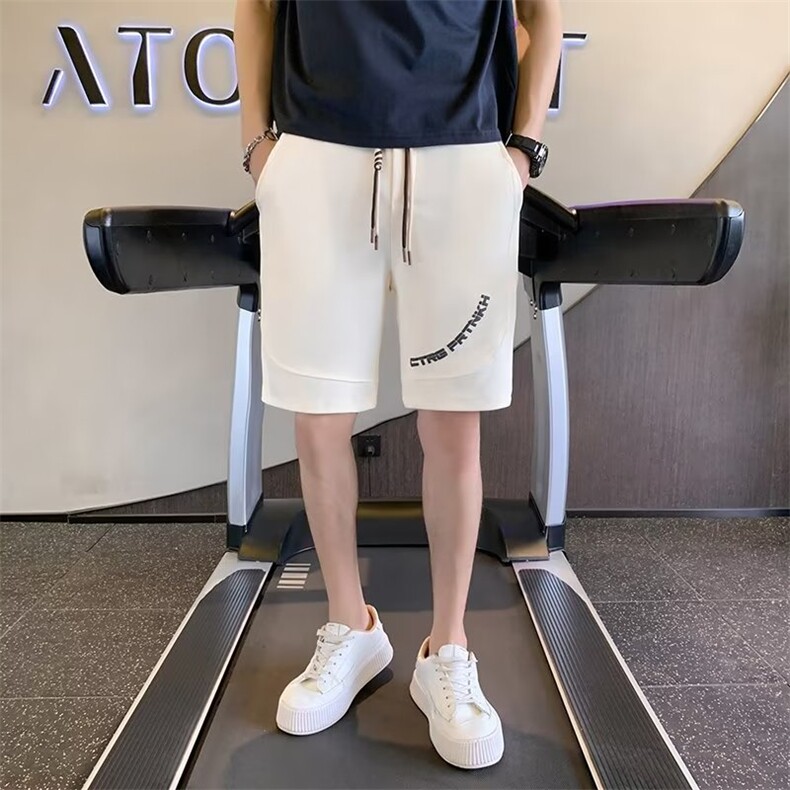 短裤男士裤子夏季新款潮流钢印宽松休闲运动外穿五分中裤10091,男装牛仔裤,星座1116A-2（原606A-1）
