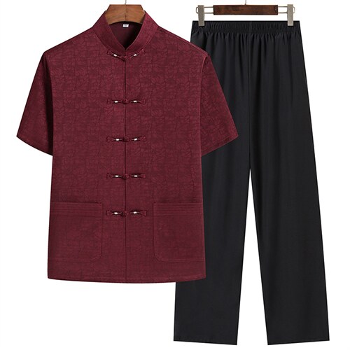 风唐装男中式汉服长袖外套中老年人夏季薄款套装SFT9788-P90图片