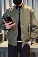 美式高街棒球领飞行夹克加棉加厚大码外套棉衣小伙风JK3388P75，男装夹克，星座301B-1