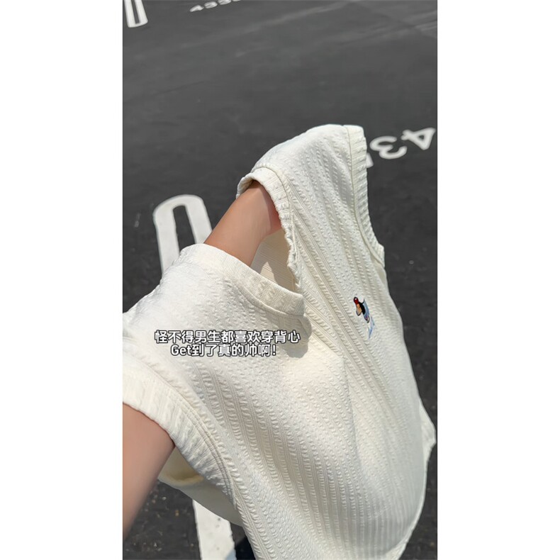 XZ809A/BSS03/特P24/控48肌理感腊肠狗绣花背心T恤,男装背心/马甲,星座809A(原222-1)