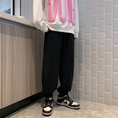 秋季休闲加厚男原宿港风百搭卫裤束脚裤K1750-P常规23加绒25，男装休闲裤，星座512-2