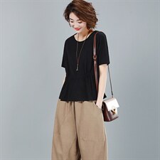 2021年夏季新款韩版休闲T恤女宽松显瘦半袖上衣服女士打底衫棉，女装T恤，简韵佳