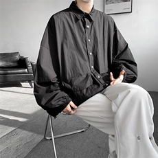 8XL-M春夏廓形衬衫防晒外套特大码多口袋复古慵懒衬衣JK5203/P50，男装夹克，电商B238