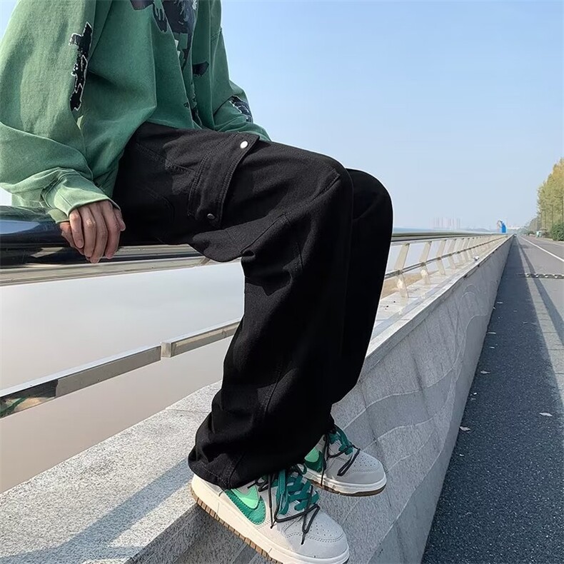 美式牛仔裤男春秋新款休闲直筒裤工装牛仔裤R1012P38图片