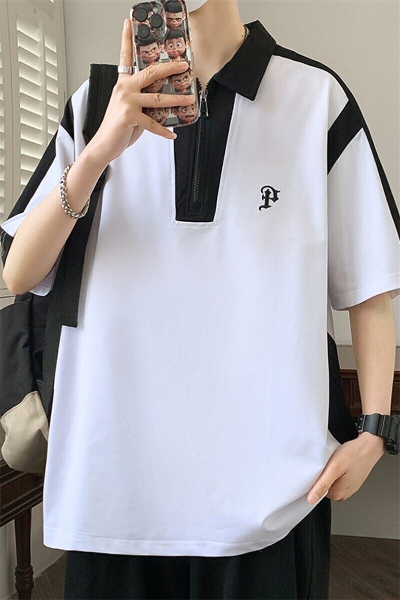 25073-特P45港风翻领短袖polo衫夏季时尚休闲T恤男打底衫,男装T恤,电商D310B