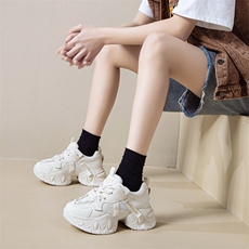 真皮厚底老爹鞋2024春季新款百搭运动休闲鞋小个子增高松糕女鞋子，女鞋休闲鞋，电商A223