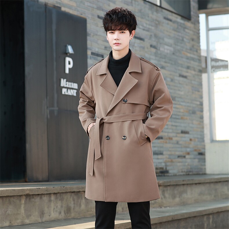 2024店主风秋季单排扣翻领英伦风街拍潮流风衣男外套999-P170,男装风衣,电商A413