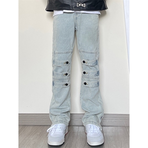 B221 美式ins高街暗黑小众个性微喇牛仔裤 LK23018-P65 控88图片