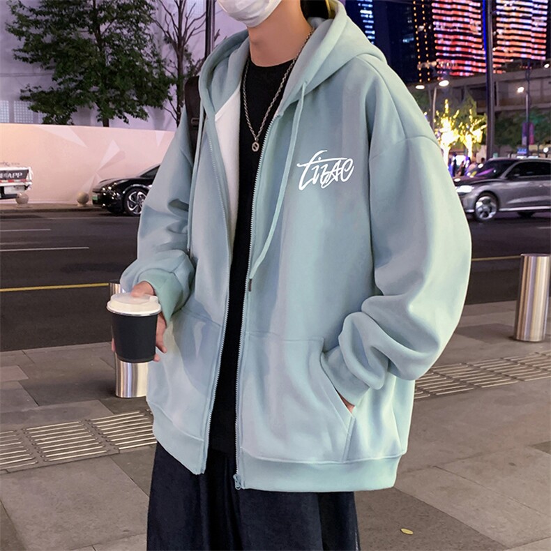 H229卫衣男秋冬新款休闲美式外套ins宽松重磅纯棉大码长袖帽衫，女装短外套，星座304A