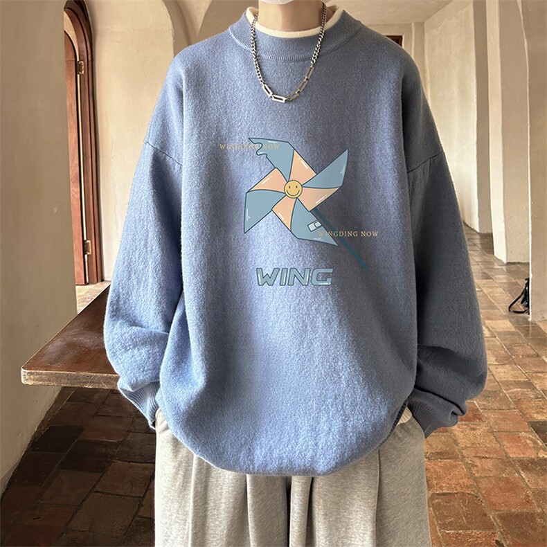 控78假两件毛衣男大码加绒针织衫男毛线衣M80112-P55加绒P70,男装针织衫/毛衣,电商A040