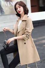 2021秋装新款时尚简约气质韩版中长款风衣，女装风衣，姿衣坊