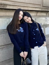 2025年秋季通勤单件长袖蓝莓提花套头休闲/淑女，女装羊毛衫，百纯羊绒