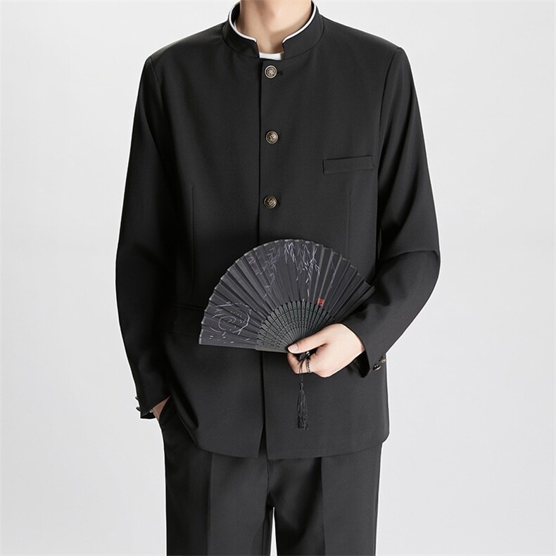 dk制服热血高校立领西装套装中山装学生班服诘襟西服乌野校服图片