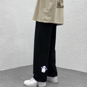 K13167-P35 加绒-P45 可束脚加厚加绒运动裤男大码宽松直筒卫裤男图片