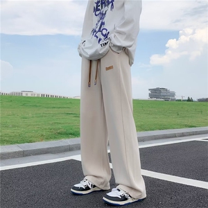 夏季薄款小众设计感垂感休闲运动裤美式复古墨绿色裤子 K4257-P35图片