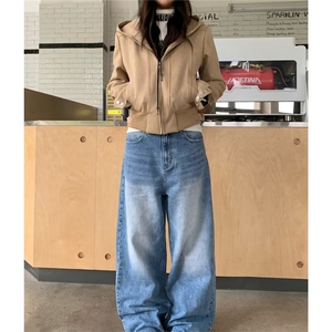 潮流日系新款慵懒流行牛仔裤气质文艺ins百搭原宿简约时尚NZC639图片