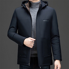 冬季棉衣休闲加厚保暖棉服中长款爸爸装可脱卸帽商务棉袄大码男，男装棉衣，钱塘6003（原4033）
