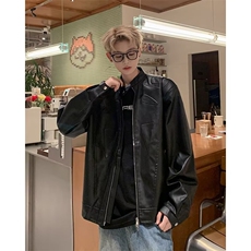 秋季新款男士休闲皮衣机车服男装外套宽松夹克上衣服Y6615/P80，男装皮衣，星座506