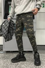 703港风男多口袋工装休闲裤束脚长裤迷彩水洗全棉，男装休闲裤，星座703