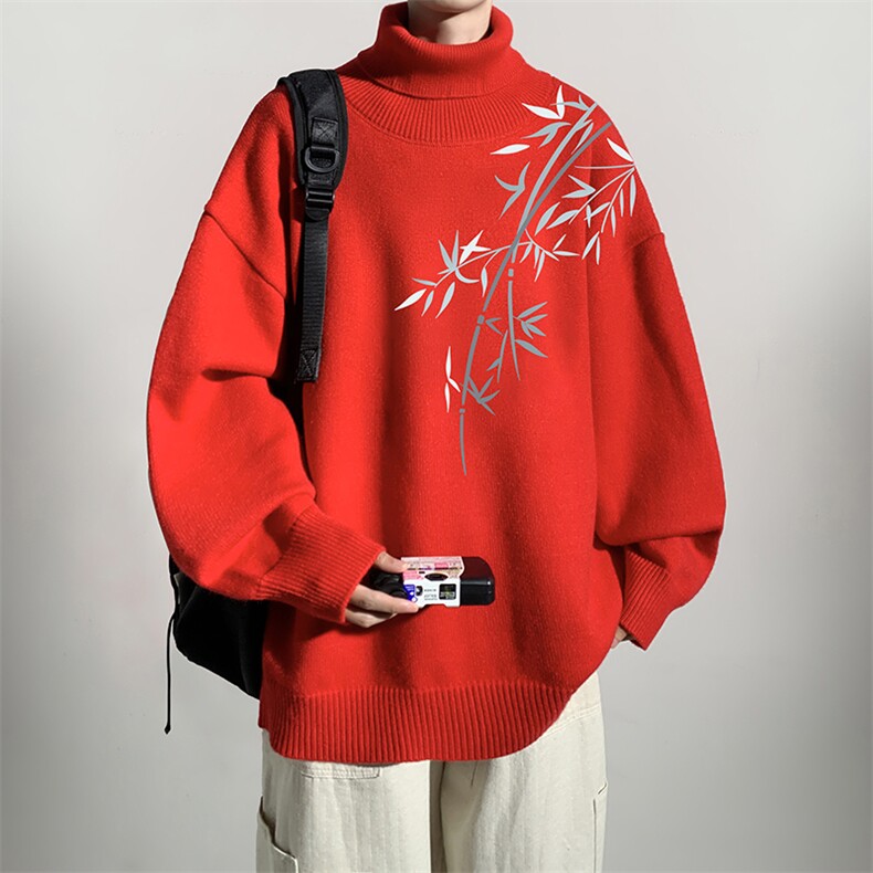8XL高领毛衣男大码胖子堆堆领打底羊毛衫GM45393-P45加绒款-P65,男装T恤,电商A040