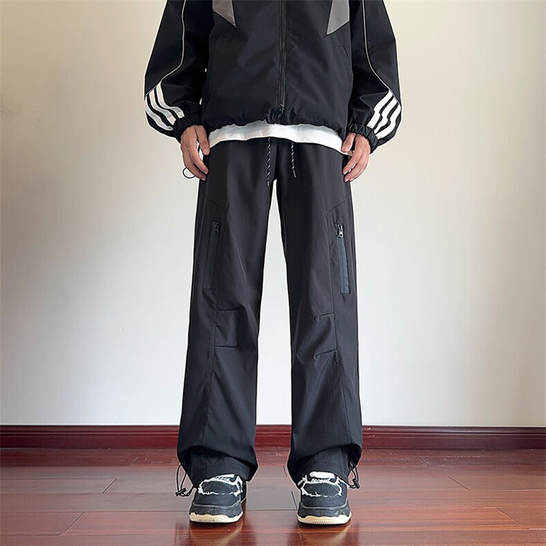 抖音品质秋季新款机能拉链褶皱设计冲锋裤B315-K23555-p50控68,男装休闲裤,电商B315