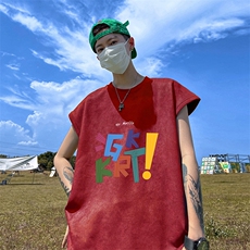 量大优供视频得物直播品230克夏季麂皮绒背心无袖T恤BJ306，男装背心/马甲，电商A486