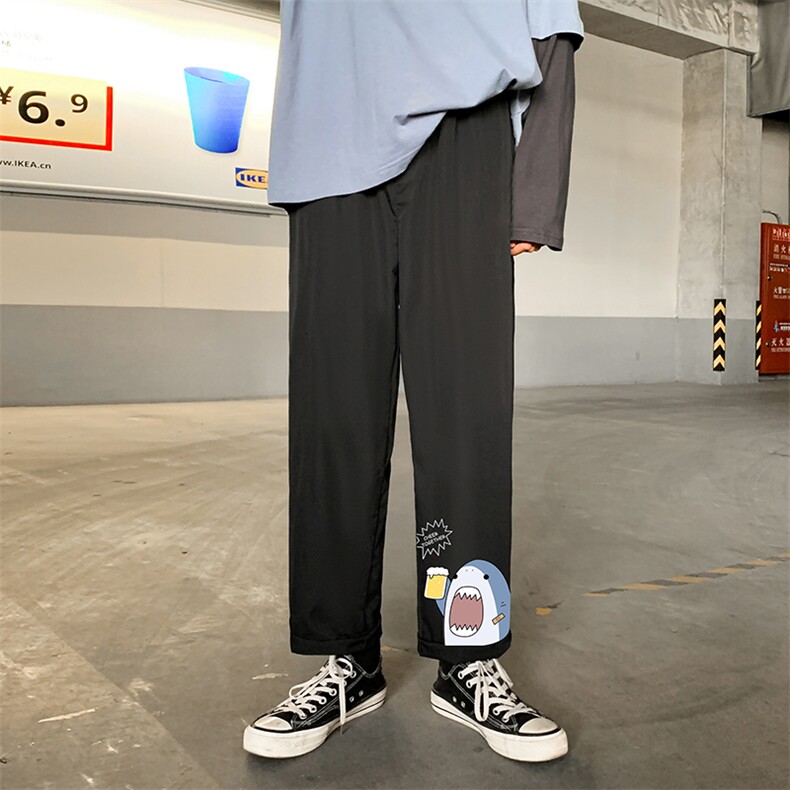 K43137-P25加绒款-P35休闲裤男士大码宽松九分运动裤男裤男直筒,男装休闲裤,电商A040