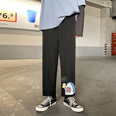 K43137-P25加绒款-P35休闲裤男士大码宽松九分运动裤男裤男直筒，男装休闲裤，电商A040