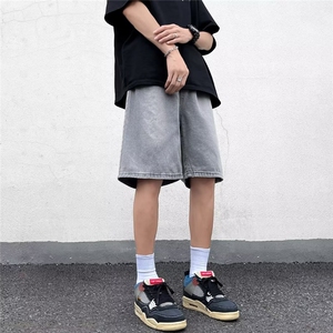 凉感牛仔短裤男士夏季薄款宽松直筒休闲潮牌青少年冰丝五分裤男款图片
