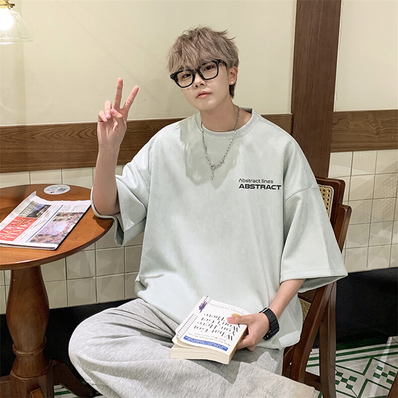 T2327特P25控38夏季高品质麂皮绒印花T恤,男装T恤,电商B205