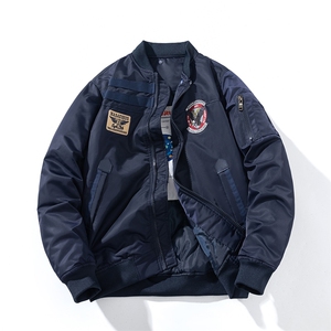 现货 三色秋冬季潮牌夹克棉衣棒球服 欧美街头飞行员外套情侣装图片