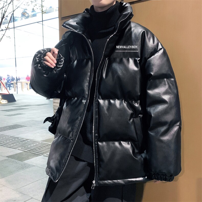 现货2024PU皮皮衣立领宽松版棉衣外套M2888P85,男装皮衣,星座1904A