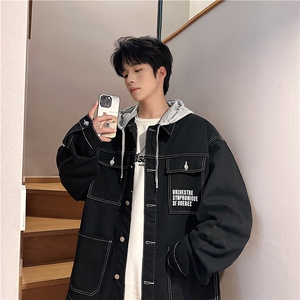 JK3001J-P95-限价138 M-5XL 现货加绒羊羔毛夹克牛仔风衣棉服图片